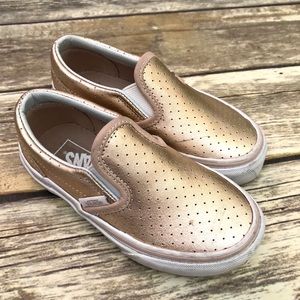 VANS Rose Gold Slip On Sneakers Size 10.5